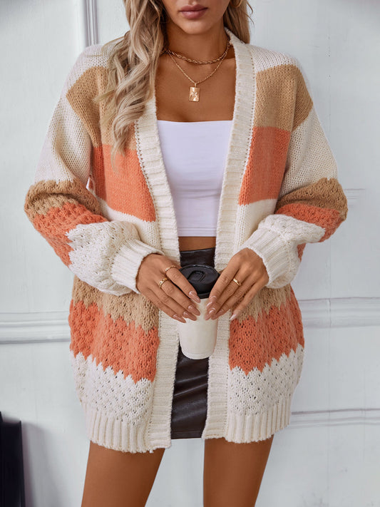 Color Block Knit Cardigan · Cozy and Stylish Oversized Sweater Coat