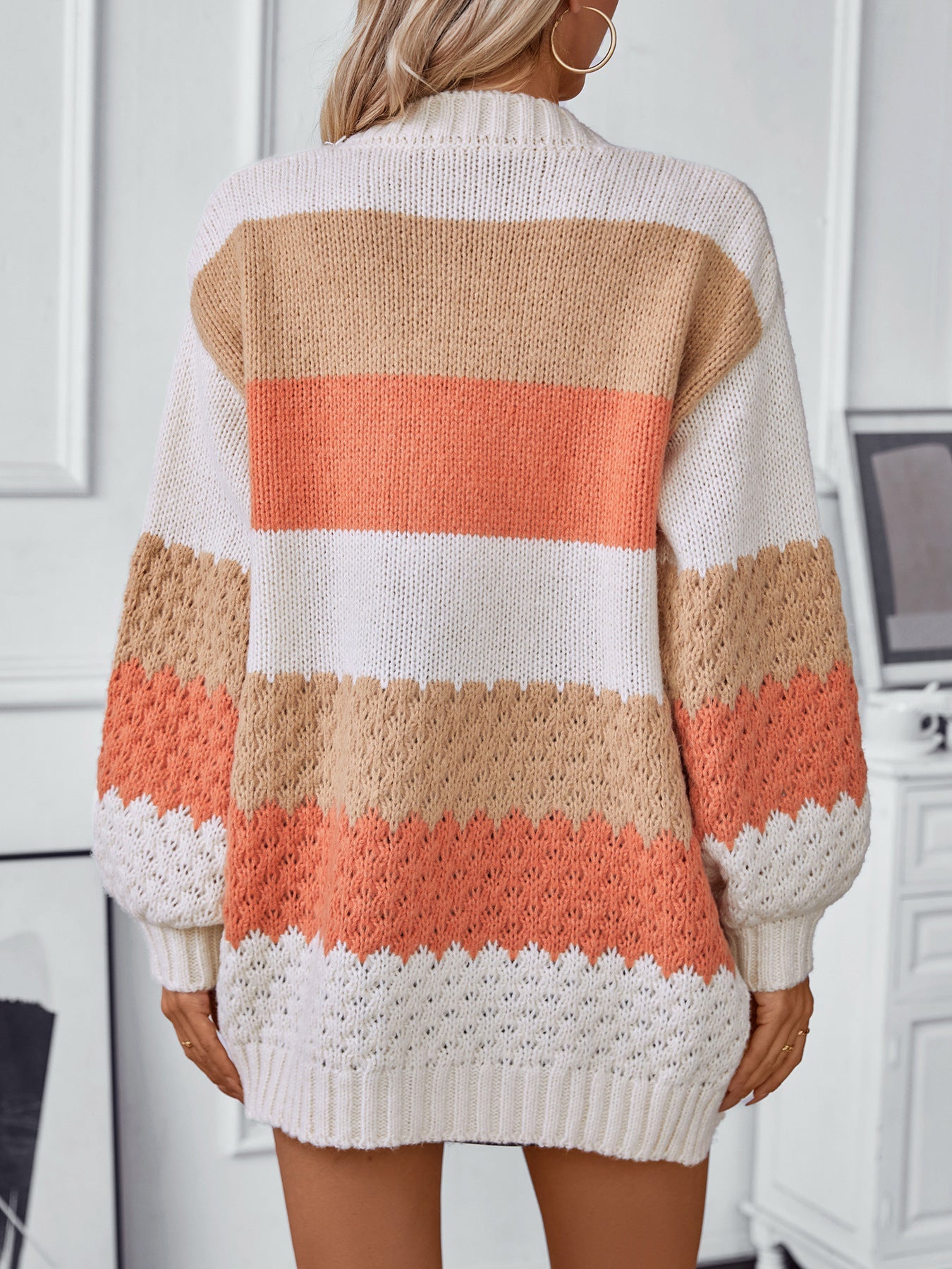 Color Block Knit Cardigan · Cozy and Stylish Oversized Sweater Coat