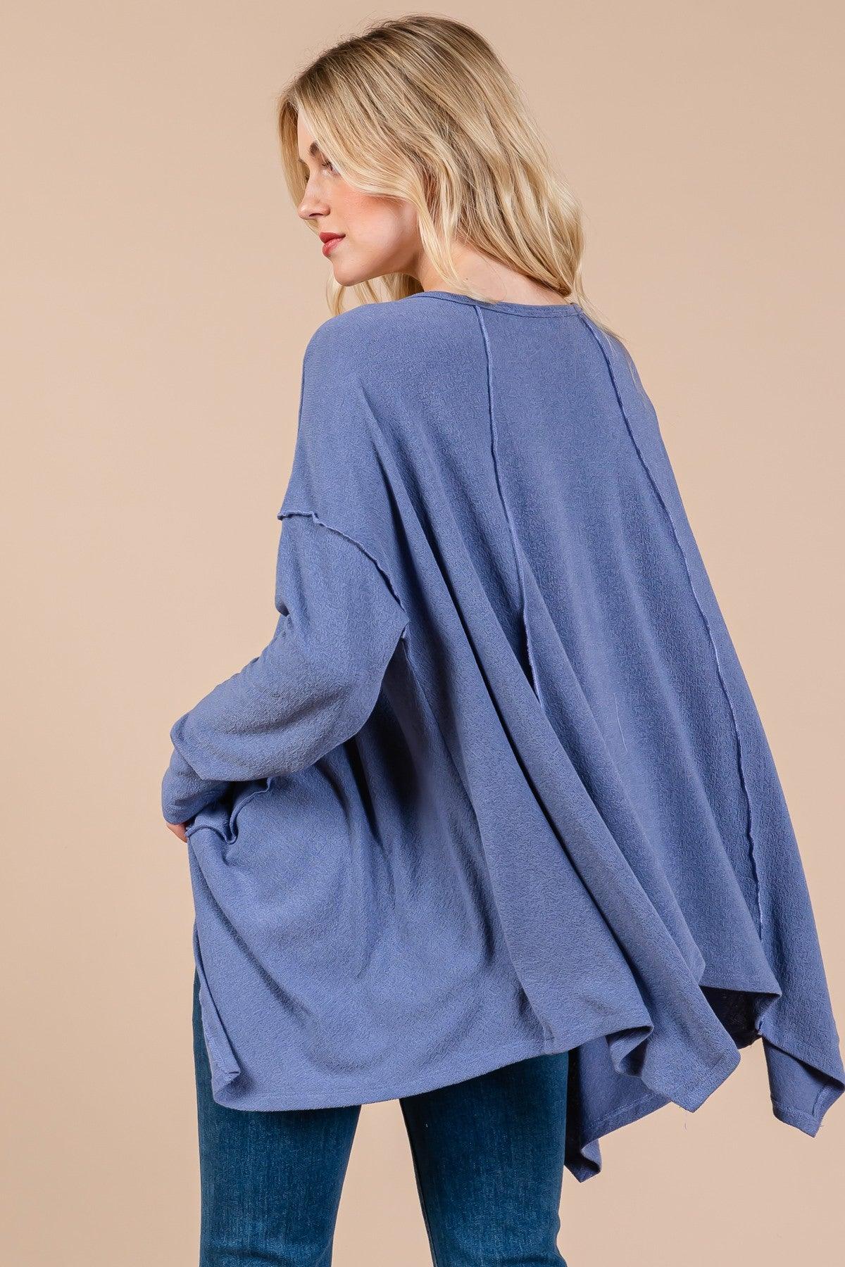 Oversized Asymmetrical Long Sleeve Cozy Sweater