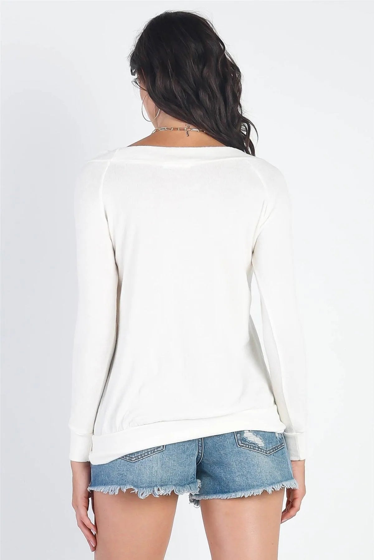 Ivory Flannel Long Sleeve Top