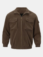 Men’s Casual Zip-Up Jacket | Utility Style Stand Collar Coat | Everyday Workwear Outerwear