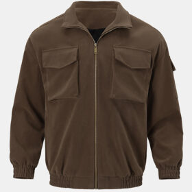 Men’s Casual Zip-Up Jacket | Utility Style Stand Collar Coat | Everyday Workwear Outerwear