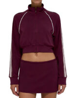 Women’s Golf Set | Cropped Zip-Up Jacket & Fitted Mini Skirt | Contrast Stripe Design - Image 6
