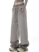 Women’s Vintage Washed Wide-Leg Pants | High-Waist Drawstring Loose Fit Trousers - Image 5