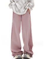 Women’s Vintage Washed Wide-Leg Pants | High-Waist Drawstring Loose Fit Trousers - Image 2