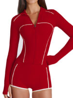 Women’s Golf Performance Set – Slim Fit Zip-Up Top & High-Waist Shorts/Leggings – Breathable & Stretchy - Image 6