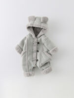 Baby Winter Padded Romper Cute Bear Hooded One-Piece Snowsuit (Size 66–90) - Image 3