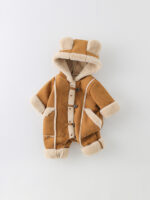 Baby Winter Padded Romper Cute Bear Hooded One-Piece Snowsuit (Size 66–90) - Image 5
