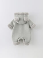 Baby Winter Padded Romper Cute Bear Hooded One-Piece Snowsuit (Size 66–90) - Image 4