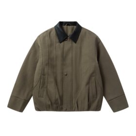 Men’s Padded Jacket with PU Collar｜Minimalist Short Winter Coat｜Warm Casual Outerwear