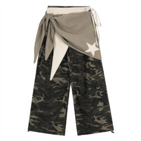 Men’s Camo Patchwork Loose Pants｜High Street Utility Straight-Leg Trousers