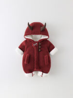 Baby Winter Padded Romper Cute Devil Hooded One-Piece Snowsuit - Image 3