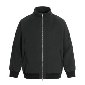 Men’s Stand Collar Zip-Up Casual Jacket – Solid Color Everyday Outerwear