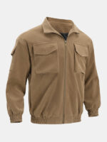 Men’s Casual Zip-Up Jacket | Utility Style Stand Collar Coat | Everyday Workwear Outerwear - Image 4
