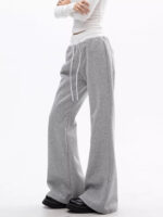 Women’s High-Waist Wide-Leg Sweatpants | Drawstring Straight-Leg Lounge Pants | Casual Loose Fit Long Trousers