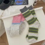 Women’s Vintage Striped Crew Socks Set｜Soft Terry Cotton Socks｜Warm & Cozy｜Multi-Pair Pack - Image 8