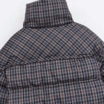 Women’s Plaid Cropped Puffer Jacket | High Collar Quilted Winter Coat | Loose Fit Warm Outerwear - Image 3