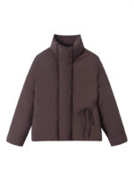 Women’s Cropped Puffer Jacket with Stand Collar | Minimalist Winter Coat with Adjustable Waist | Casual Outerwear - Image 5