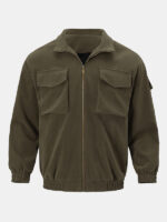 Men’s Casual Zip-Up Jacket | Utility Style Stand Collar Coat | Everyday Workwear Outerwear - Image 2