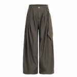 Men’s High-Waist Straight-Leg Pants｜Relaxed Fit Casual Trousers with Decorative Strap