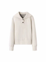 Women’s Minimal Casual Two-Piece Set | Long Sleeve Top & High-Waist Wide Leg Pants | Autumn Winter Outfit - Image 5