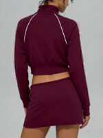 Women’s Golf Set | Cropped Zip-Up Jacket & Fitted Mini Skirt | Contrast Stripe Design - Image 4