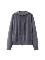 Women’s Zip-Up Hooded Casual Jacket | Minimal Embroidered Detail | Everyday Loose Fit Outerwear - Image 5