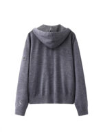 Women’s Zip-Up Hooded Casual Jacket | Minimal Embroidered Detail | Everyday Loose Fit Outerwear - Image 4