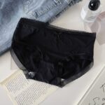 Women’s Sheer Mesh Panties Set｜Mid-Waist Briefs｜Soft Stretch Underwear｜Ruffle Trim with Bow｜Multi-Color Pack - Image 5