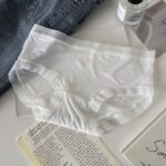 Women’s Sheer Mesh Panties Set｜Mid-Waist Briefs｜Soft Stretch Underwear｜Ruffle Trim with Bow｜Multi-Color Pack - Image 4