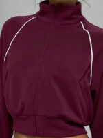 Women’s Golf Set | Cropped Zip-Up Jacket & Fitted Mini Skirt | Contrast Stripe Design - Image 2