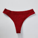 Women’s Ribbed Cotton Panties Set｜Mid-Waist Briefs｜Soft & Stretchy｜Breathable Comfort｜Black & Red Pack - Image 6