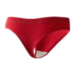 Women’s Ribbed Cotton Panties Set｜Mid-Waist Briefs｜Soft & Stretchy｜Breathable Comfort｜Black & Red Pack - Image 3