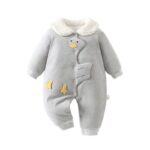 Baby Duck Design Fleece Jumpsuit｜Winter Warm One-Piece Romper｜Soft Hoodless Infant Snowsuit｜Size 66–90 - Image 5
